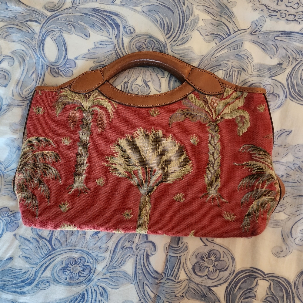 COPY - Tommy Bahama 90s Red Palm Tapestry Bag